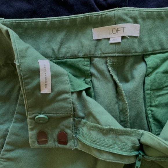 LOFT Riviera Chino Shorts - Navy & Green - Sz 2 - Picture 5 of 6